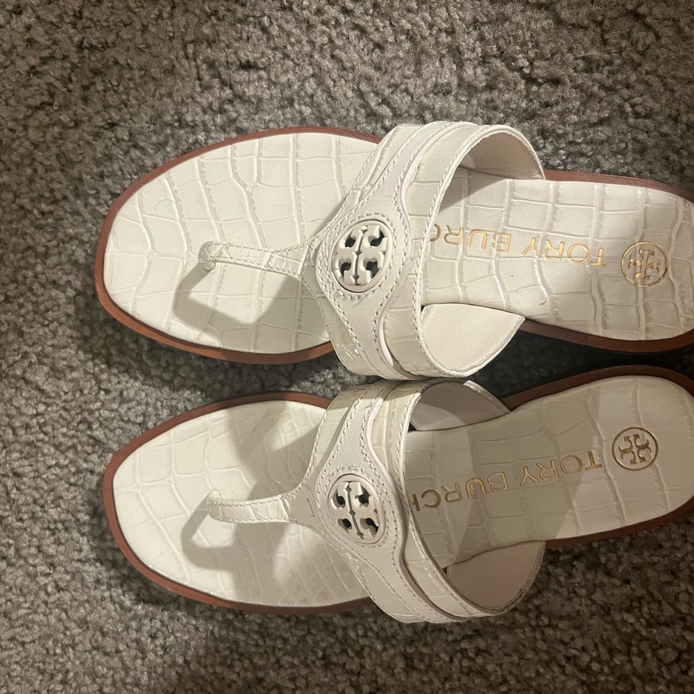 Tory burch white sandals